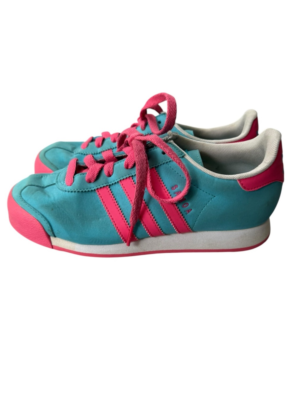 adidas Rita Ora + Samoa Turquoise Hot Pink Women's Low-Top Sneakers Size 6